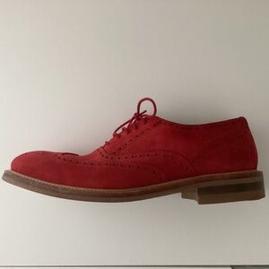 John White Mens Nubuck Brogues - Red - Size 11 (UK 10)